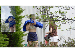 【2人収録】野外お着替えは危険がいっぱい！すじマンくっきりおっぱいポロリげっと！