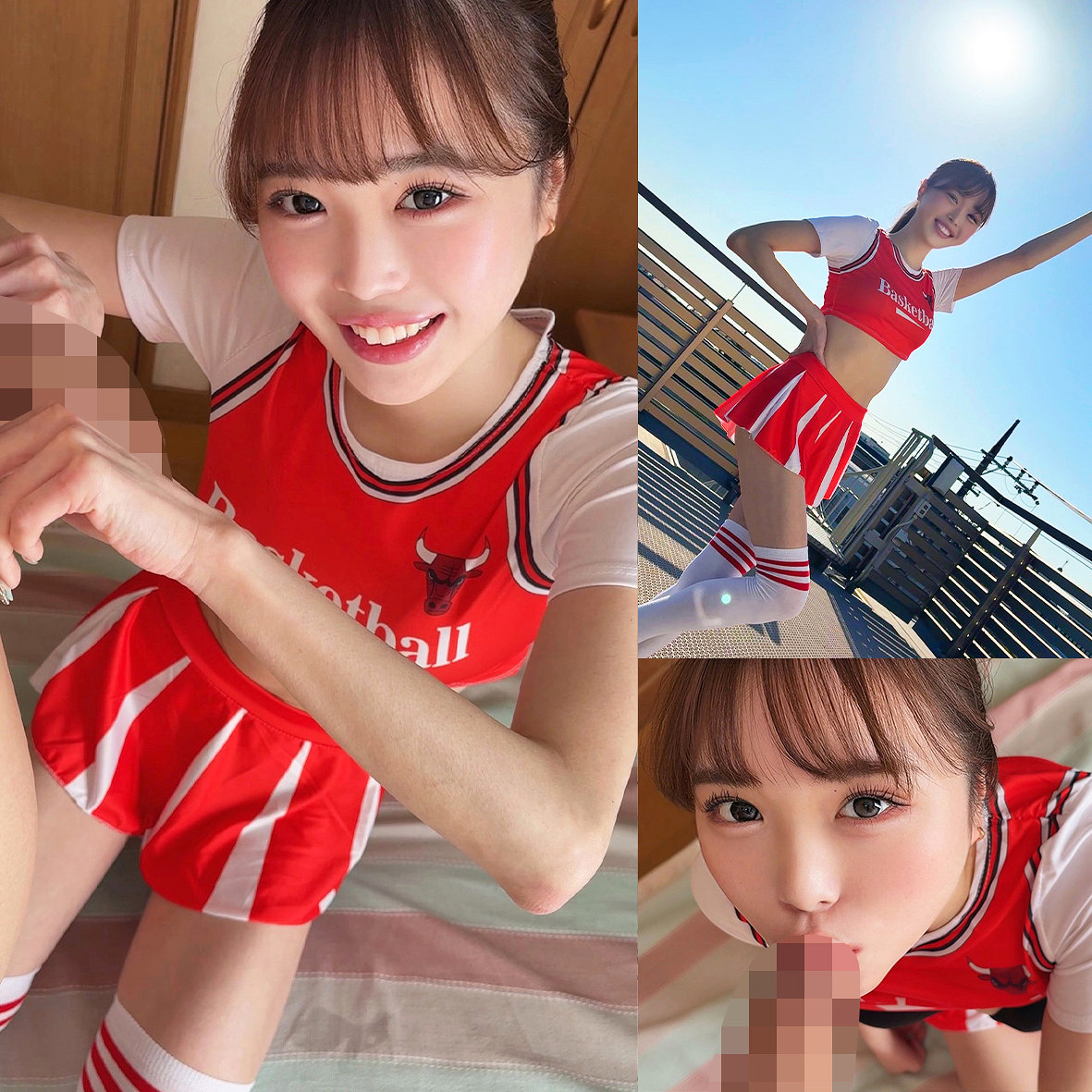 【独占配信】汗ばむチアガール『さとみちゃん』と運動後の激しい中出しセックス！素人ムクムク-X-が贈る美少女ハイビジョン